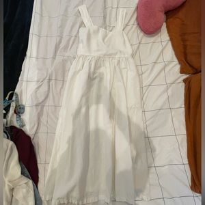 Uniqlo white linen midi dress